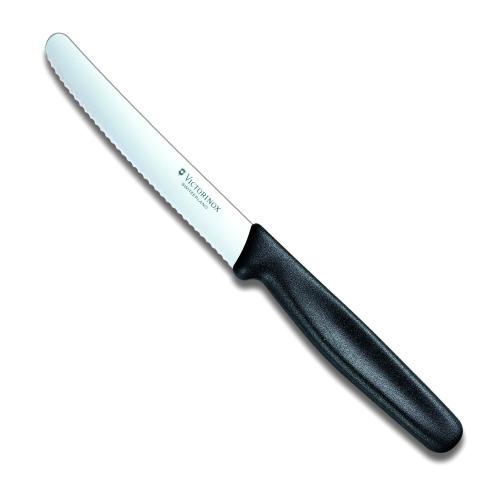 Couteau Steak & Tomate bout rond manche Noir (Victorinox) Couteau Steak & Tomate bout rond manche Noir (Victorinox)