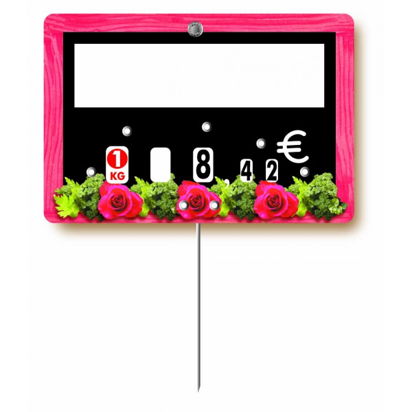 Etiquette : Guirlande neutre - 8x12 cm (avec roulettes & pique inox)