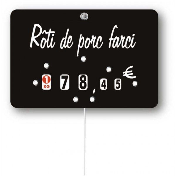 Etiquette : Noire à texte - 8x12 cm (avec roulettes & pique inox) Etiquette : Noire à texte - 8x12 cm (avec roulettes & pique inox)