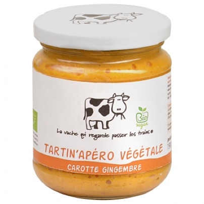 Tartin'Apéro végétale Carotte-Gingembre bio - 190 g (La vache qui regarde passer les trains)