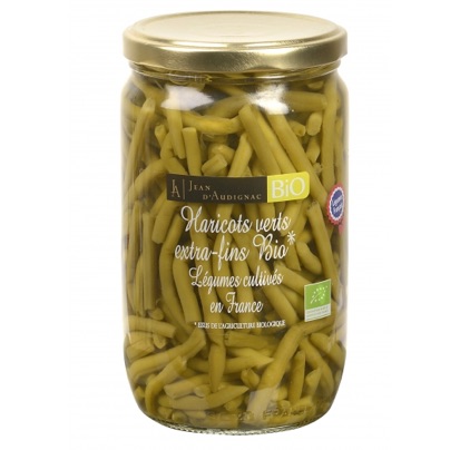 Haricots verts extra-fins BIO - 72 cl (Jean d'Audignac) Légumes cultivés en France