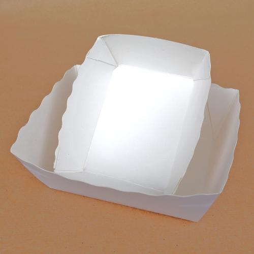 Caissette cartonnée sans couvercle 120x90x35 mm - Blanche (x100)