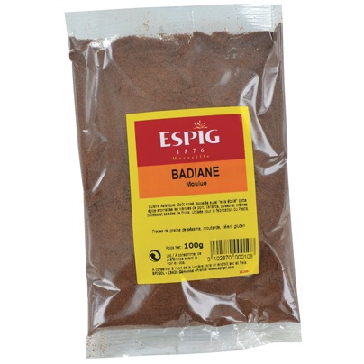Anis étoilé Badiane moulue - 100 g (Espig) Anis étoilé Badiane moulue - 100 g (Espig)