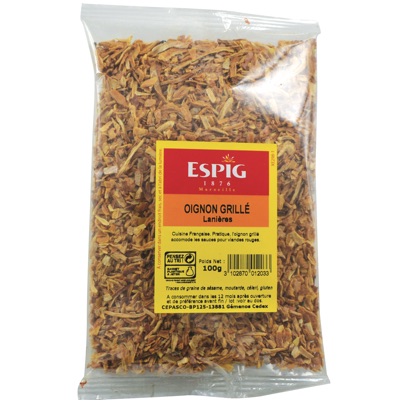 Oignon grillé lanière - 100 g (Espig) Oignon grillé lanière - 100 g (Espig)