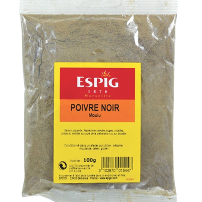 Poivre noir moulu - 100 g (Espig) Poivre noir moulu - 100 g (Espig)