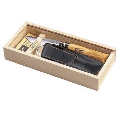 Couteau Tradition Luxe Inox N°8 plumier - 8,5 cm manche olivier (Opinel)