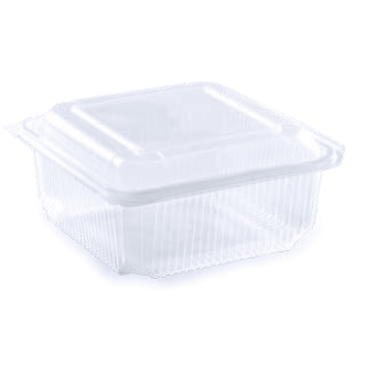 Barquette chaleur couvercle attenant PP 1500 g - 190x185x60 mm (x50)