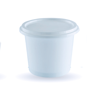 Pot blanc PS 500 ml couvercle blanc Pot blanc PS 500 ml couvercle blanc