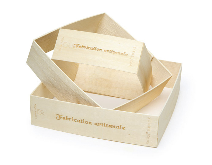 Tarte bois peuplier 160x160x25 mm + Logo & Texte (Panibois)