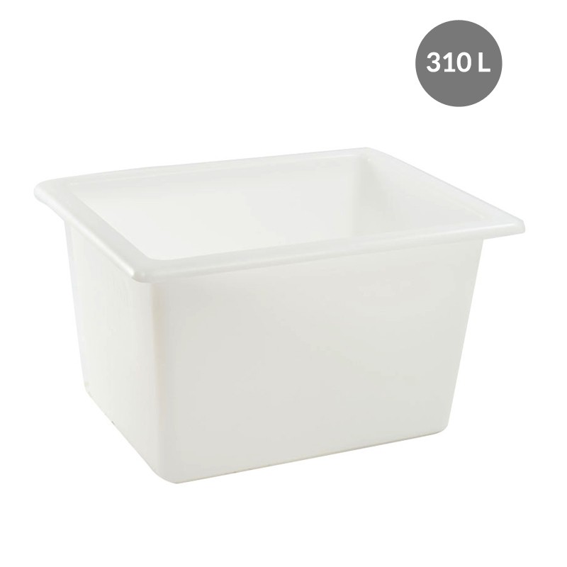 Bac Rectangulaire PEBD Blanc 310 L - 1030x800x605 mm (Gilac)