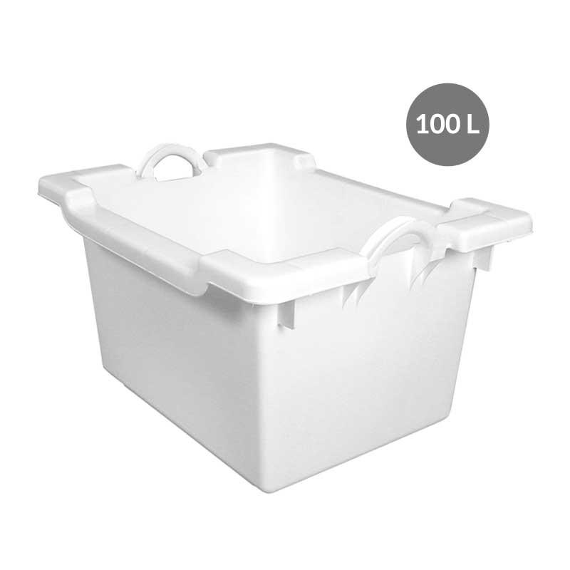 Bac empilable & emboitable Blanc 100 L - 760x580x465 mm (Gilac) Bac empilable & emboitable Blanc 100 L - 760x580x465 mm (Gilac)