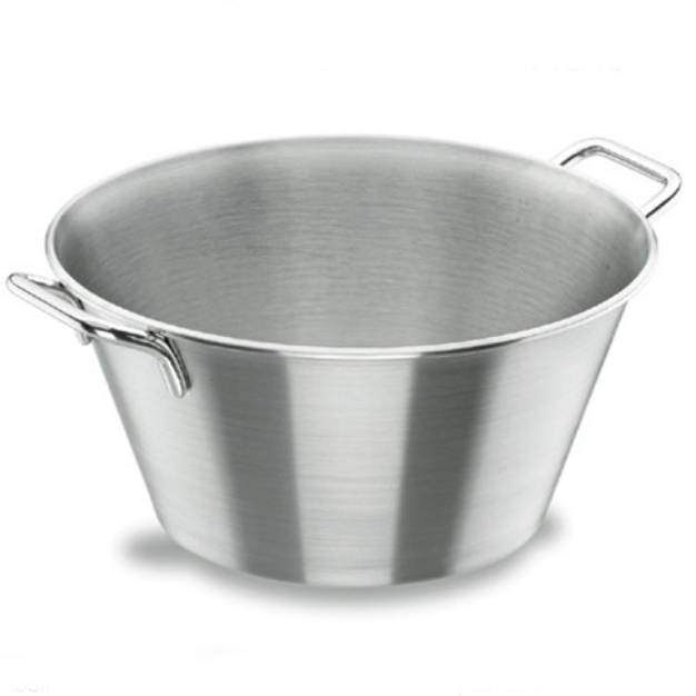 Bassine pâtissière Inox conique à fond plat 2 anses Ø 450x200 mm - 22,00 L 
