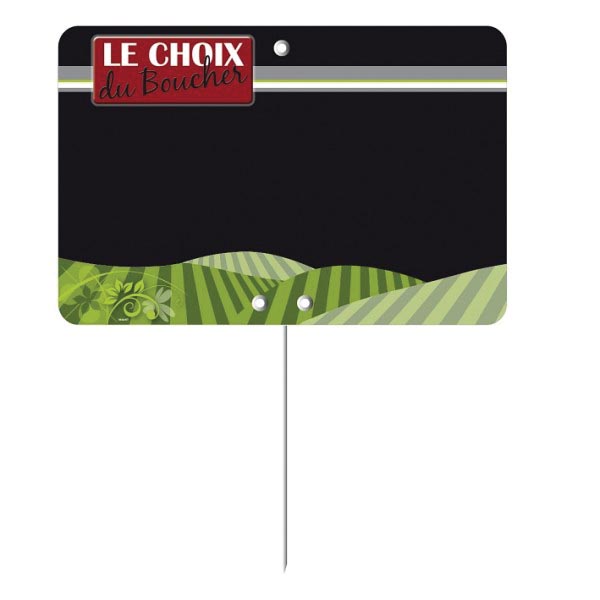 Etiquette : Le Choix du Boucher neutre - 8x12 cm (avec pique inox)