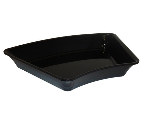Plat Plexi noir - 400x265x50 mm - Angle arrondi 45°