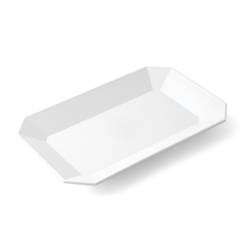 Plat mélamine blanc - 310x200x30 mm (pans coupés) Plat mélamine blanc - 310x200x30 mm (pans coupés)