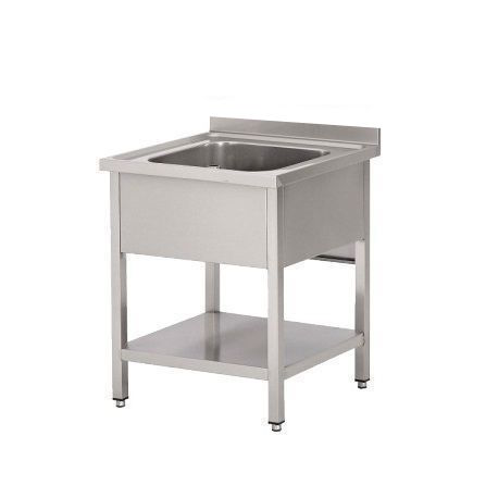 1200x800x880 mm - 1 Cuve de 1060x600x400 mm - Plonge sur pieds avec étagère basse