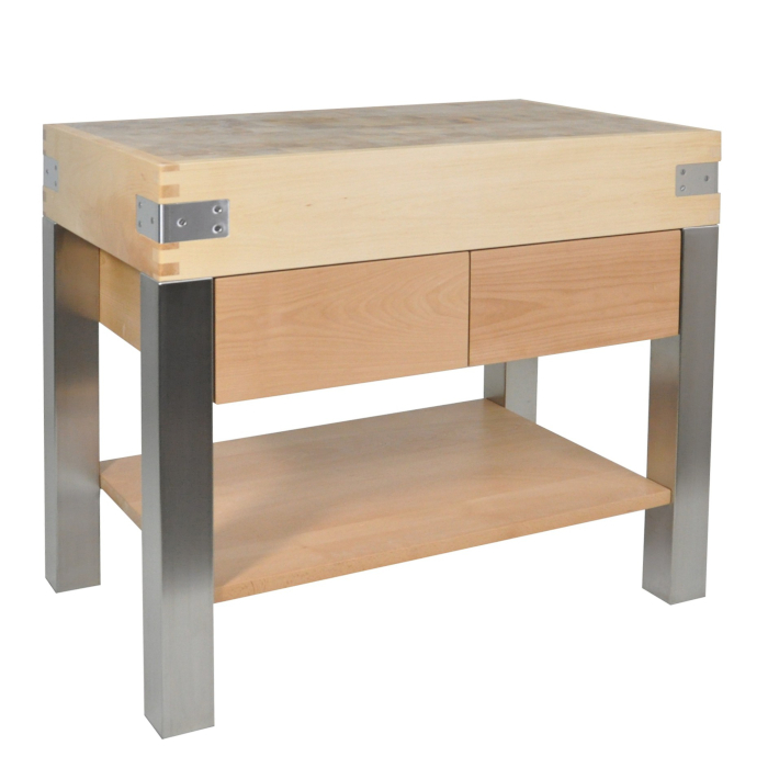Piètement inox pour billot - 600x600 mm