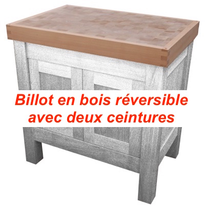 600x400x100 mm - Billot reversible avec 2 ceintures