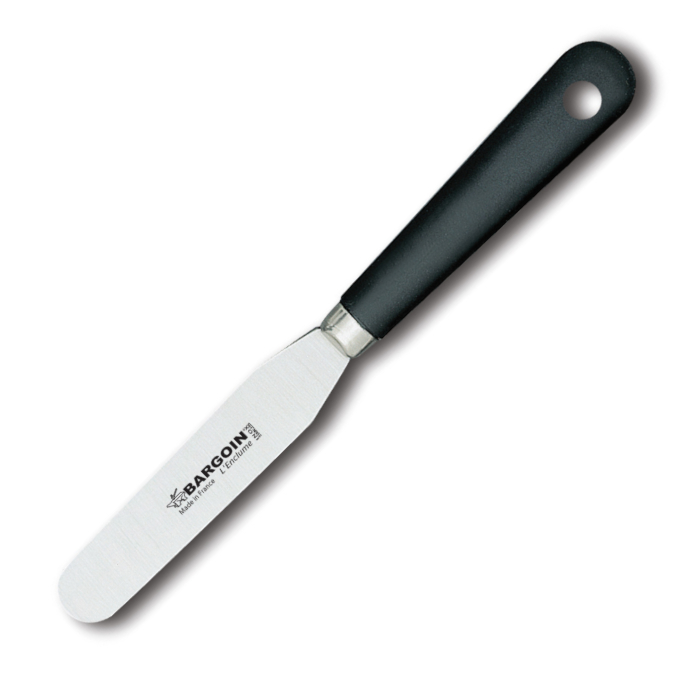 Spatule droite Inox flexible à virole 39x300 mm - Noir