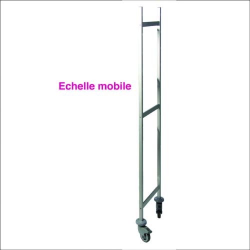 Echelle aluminium sur roue 460x1800 mm pour étagère frigo